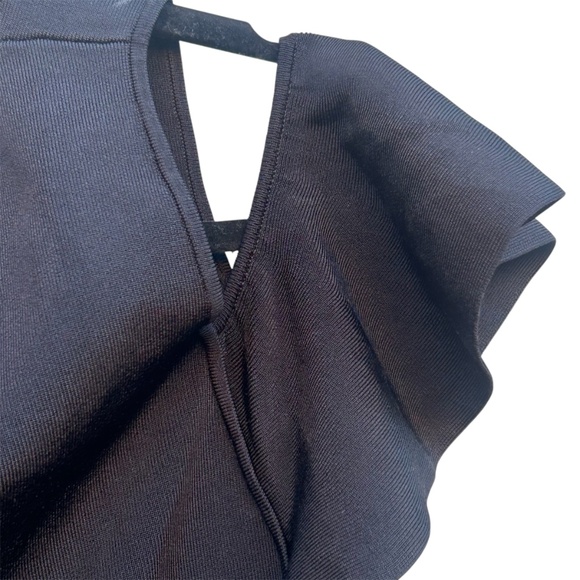 Ted Baker Wytney Black & Gold Cold Shoulder Skater Dress Size 3 - Picture 8 of 16